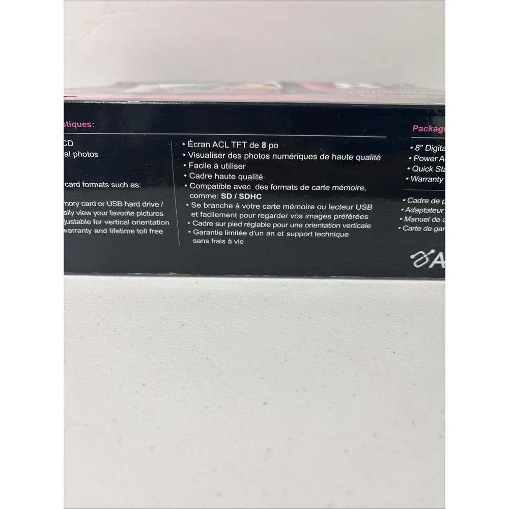 Aluratek ADPF08SF 8 inch LCD Digital High Quality Photo Frame - Black New